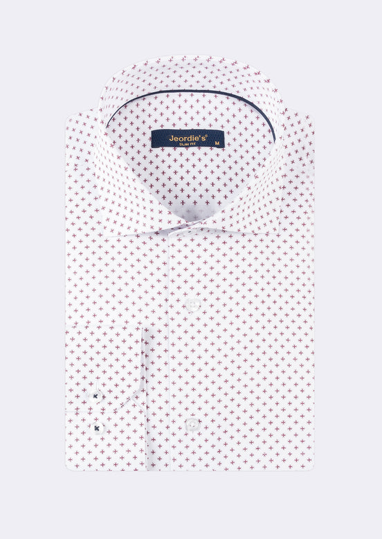White - Burgundy Long Sleeve Shirt