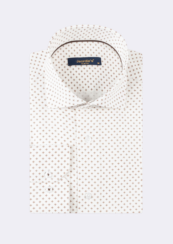White - Brown Long Sleeve Shirt
