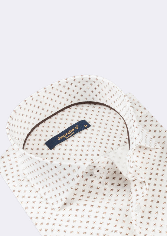 White - Brown Long Sleeve Shirt