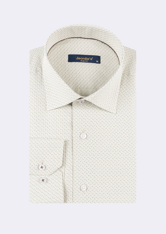 Beige - Brown Long Sleeve Shirt