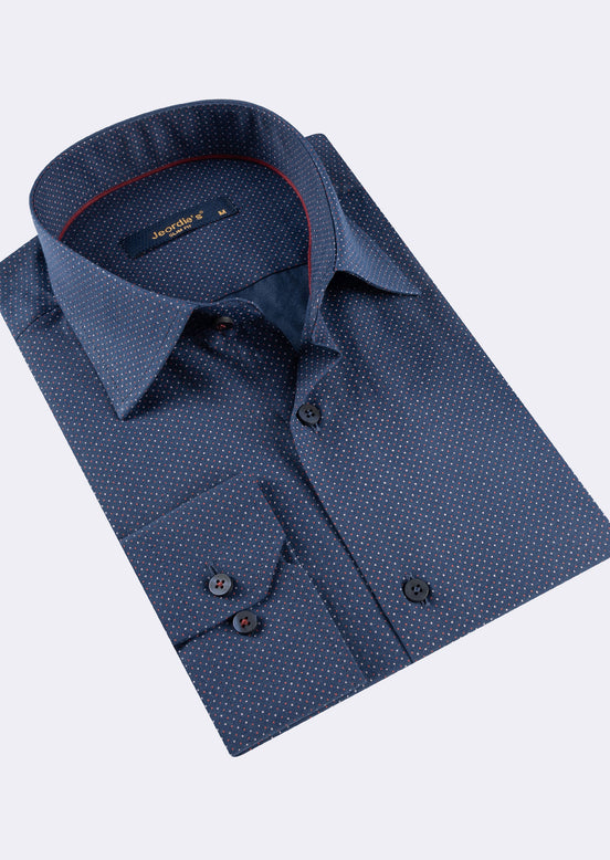 Navy - Burgundy Long Sleeve Shirt