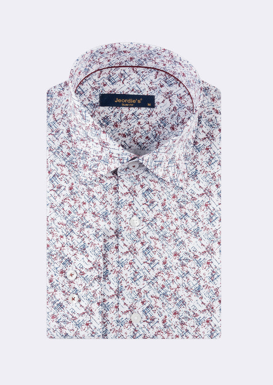 White - Burgundy Long Sleeve Shirt