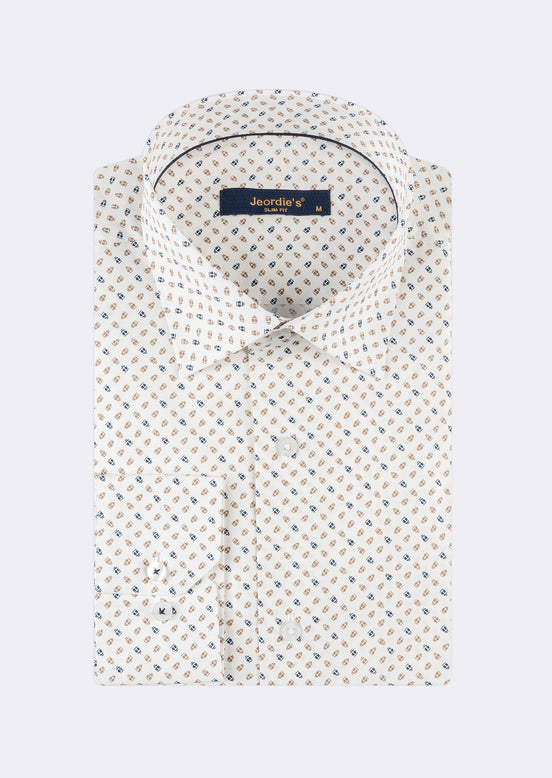White - Brown Long Sleeve Shirt