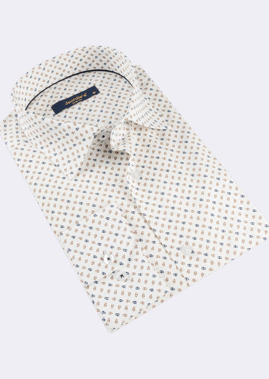 White - Brown Long Sleeve Shirt