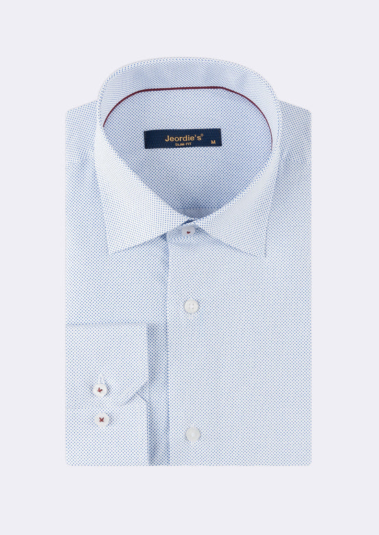 White - Sax Blue Long Sleeve Shirt