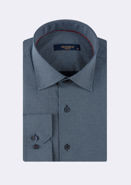 Navy - White Long Sleeve Shirt