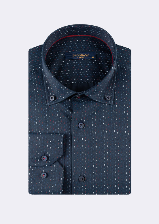 Navy - Burgundy Long Sleeve Shirt