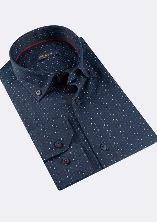 Navy - Burgundy Long Sleeve Shirt
