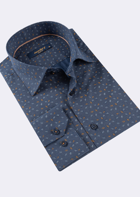 Navy - Beige Long Sleeve Shirt