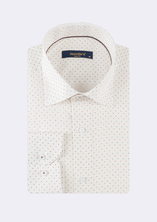White - Brown Long Sleeve Shirt