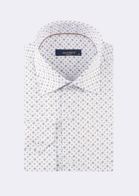 White - Brown Long Sleeve Shirt