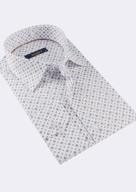 White - Brown Long Sleeve Shirt