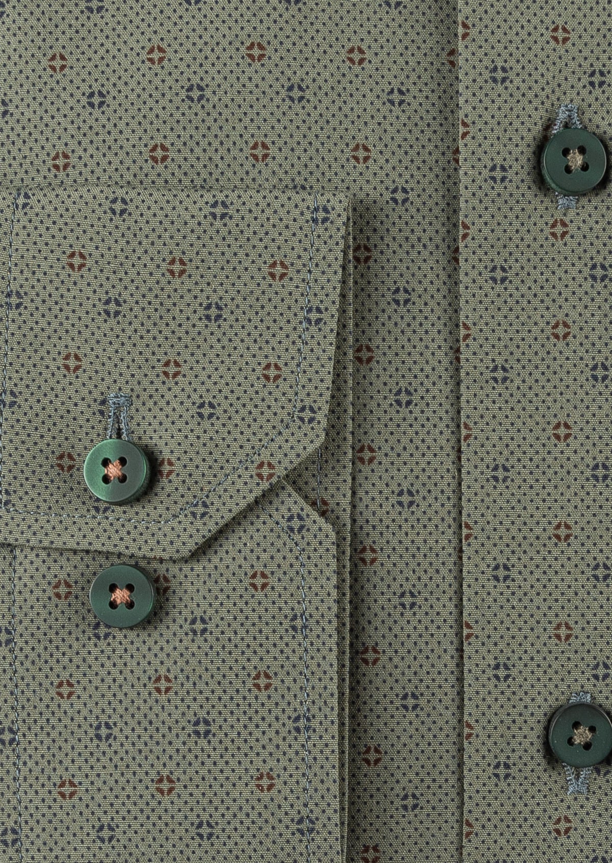 Green - Navy Long Sleeve Shirt