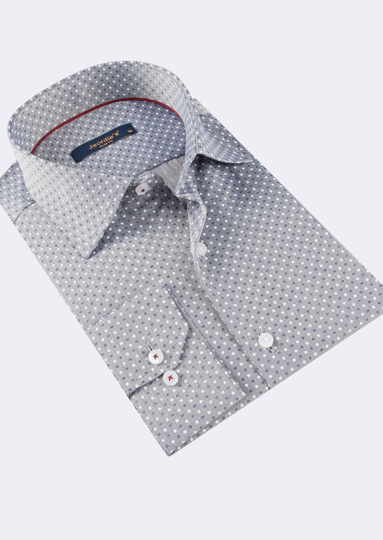 Grey - White Long Sleeve Shirt