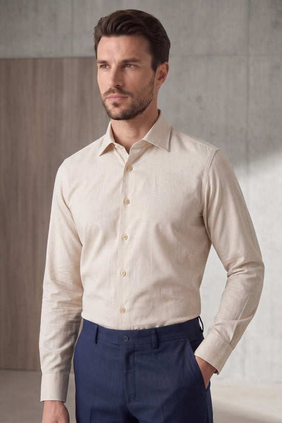 Cream Long Sleeve Shirt