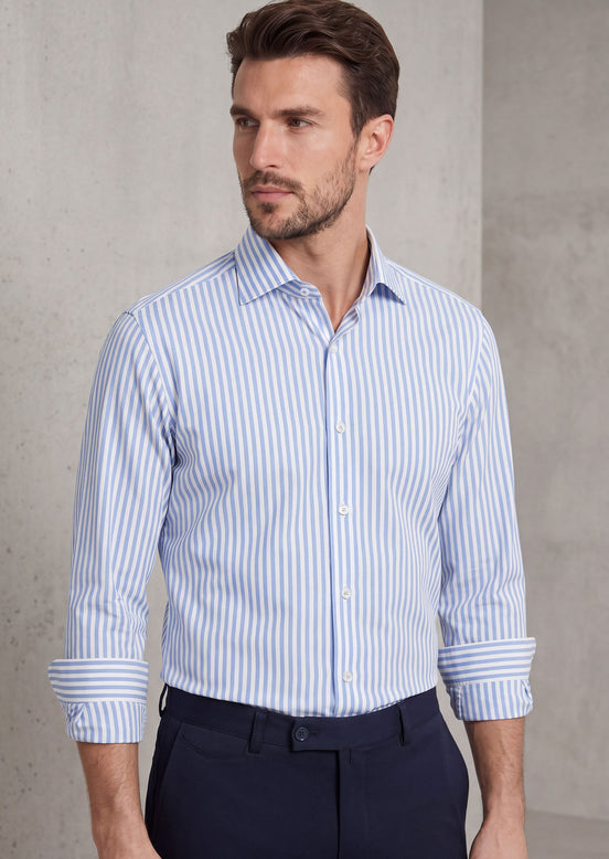 White - Blue Long Sleeve Shirt