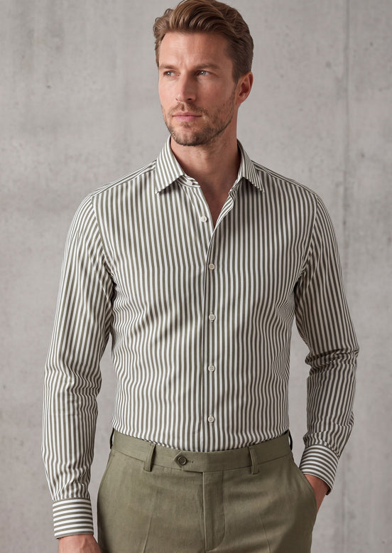 White - Khaki Long Sleeve Shirt