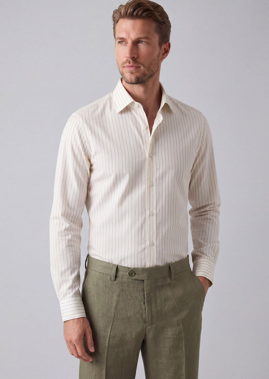 White - Beige Long Sleeve Shirt