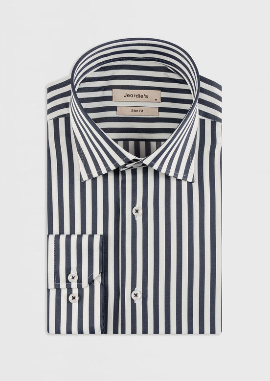 White - Navy Long Sleeve Shirt
