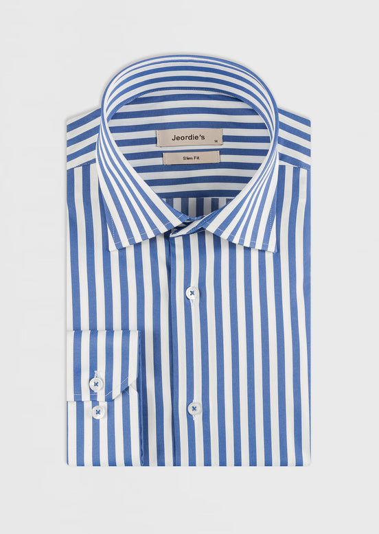 White - Sax Blue Long Sleeve Shirt