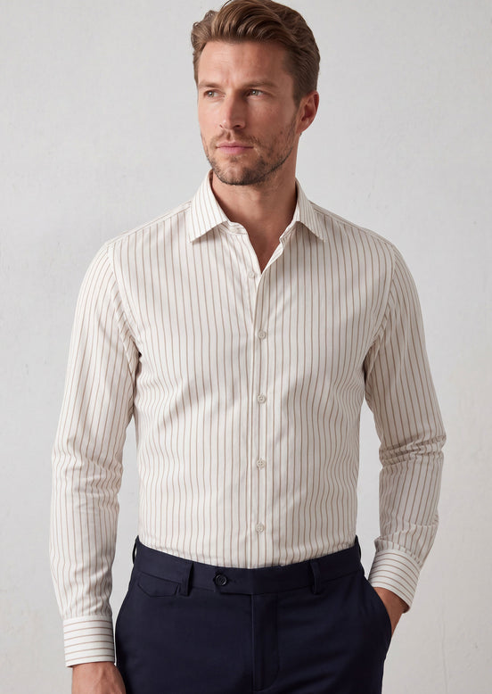 White - Beige Long Sleeve Shirt