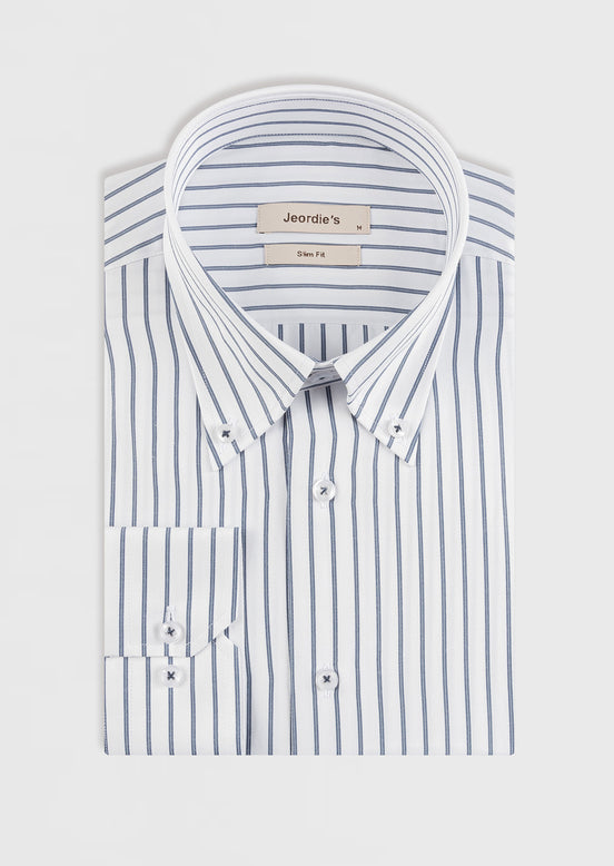 White - Navy Long Sleeve Shirt