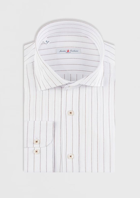 White - Brown Long Sleeve Shirt