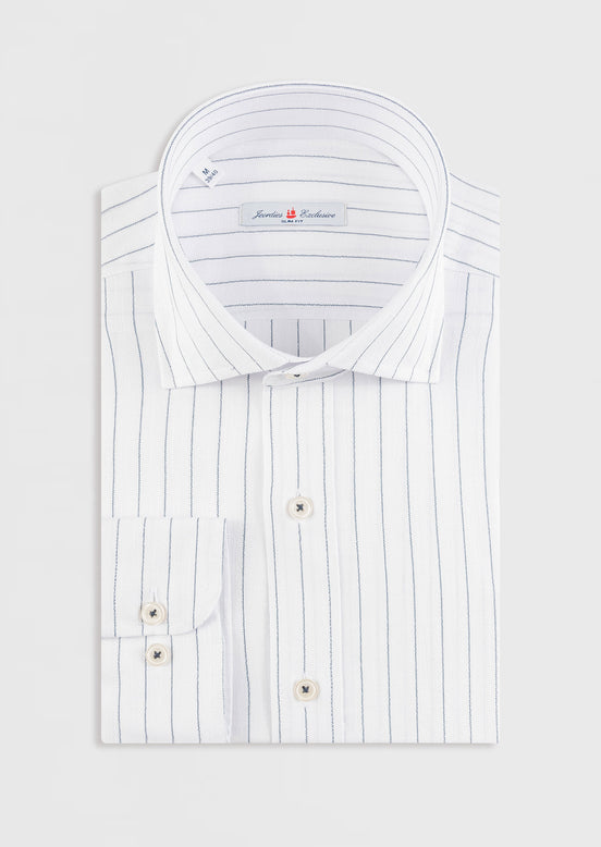 White - Navy Long Sleeve Shirt