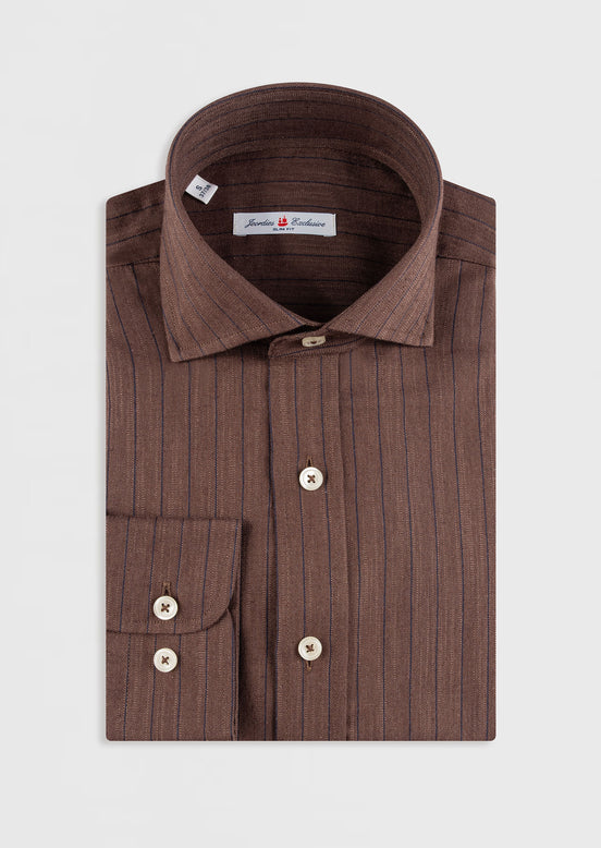 Brown - Navy Long Sleeve Shirt