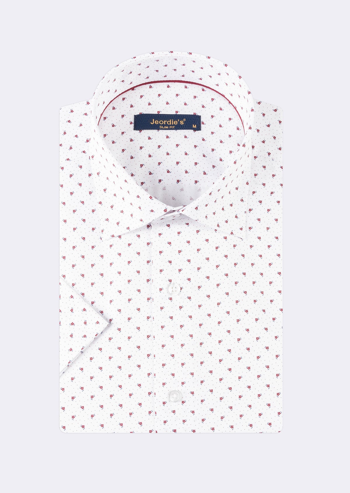 White - Burgundy Short Sleeve Shirt
