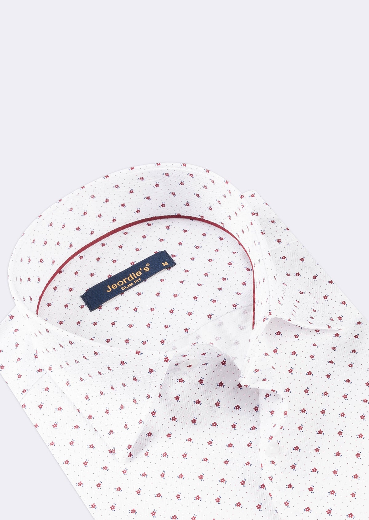 White - Burgundy Short Sleeve Shirt