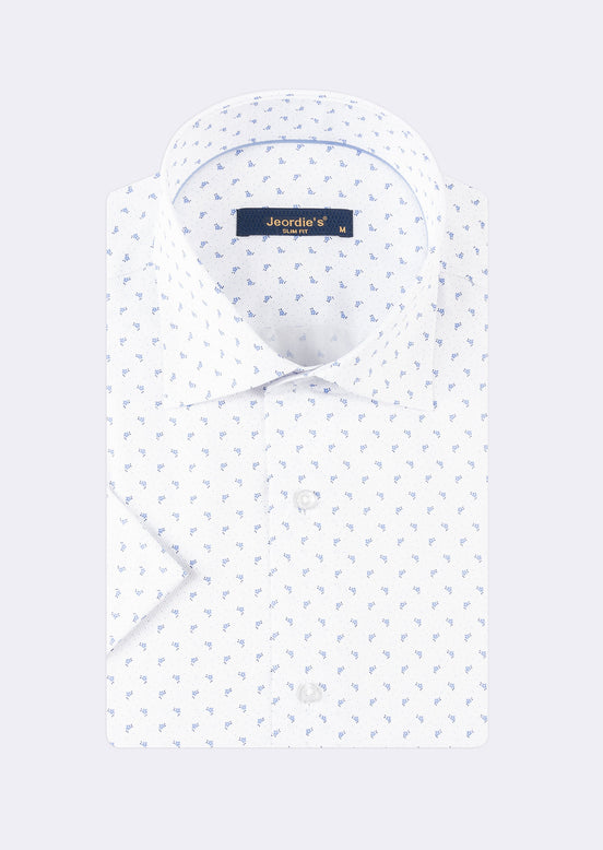 White - Blue Short Sleeve Shirt