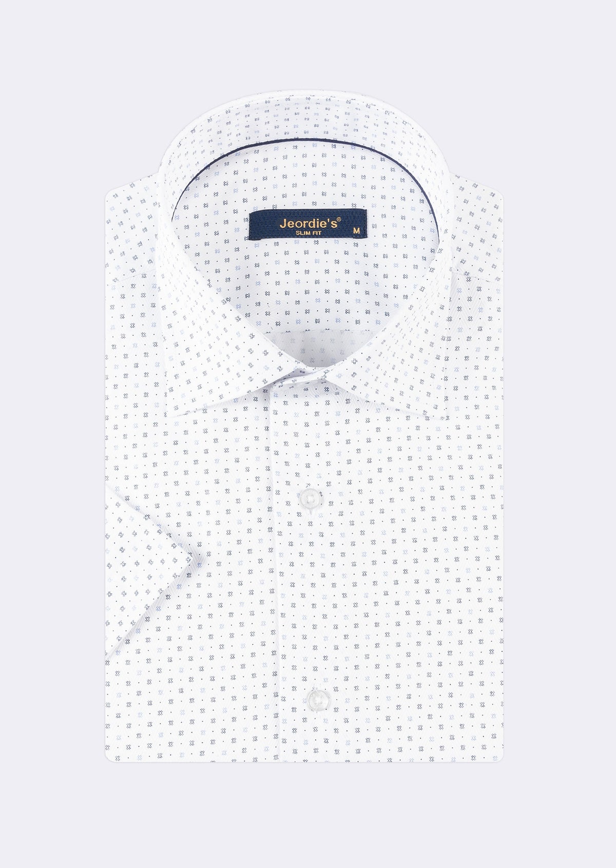 White - Navy Short Sleeve Shirt