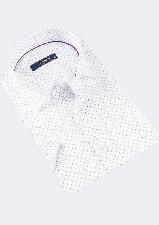 White - Lilac Short Sleeve Shirt