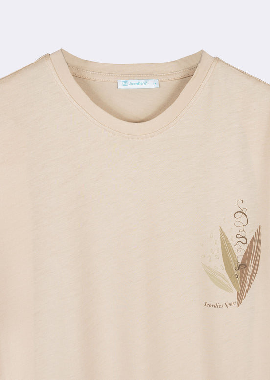 Beige Crew Neck T-shirt