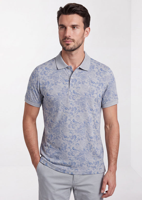 Grey Melange Polo T-Shirt