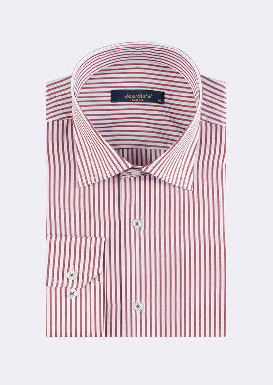 Burgundy - White Long Sleeve Shirt