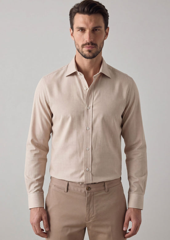 Beige Plain Shirt