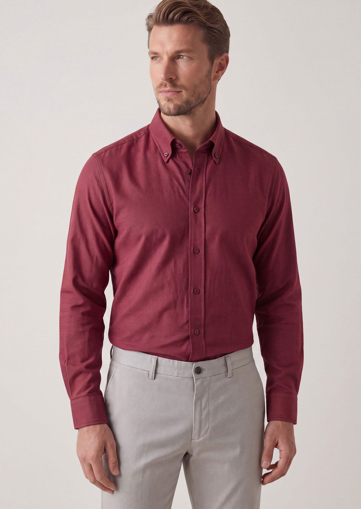Burgundy Long Sleeve Shirt