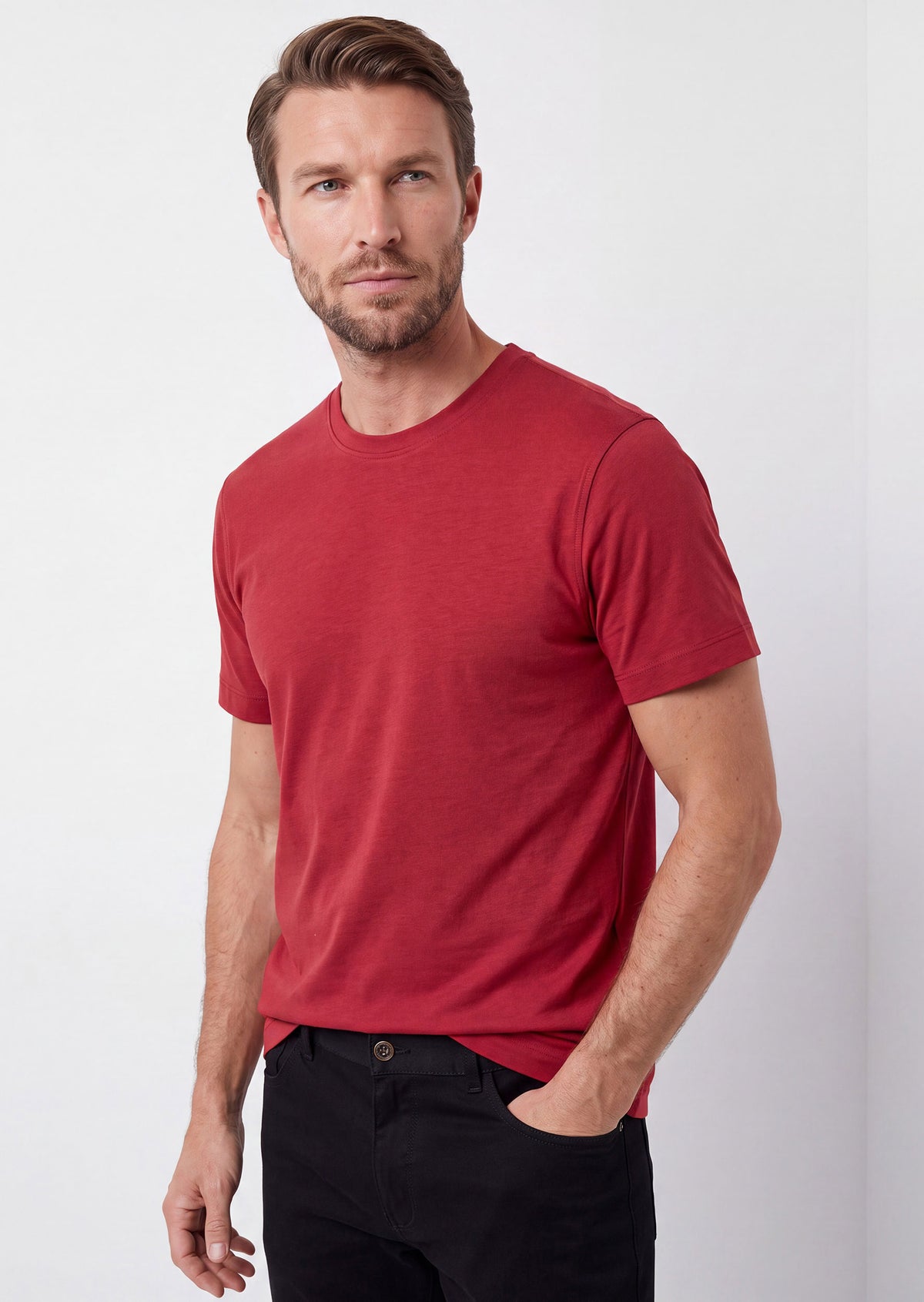 Burgundy Crew Neck T-shirt