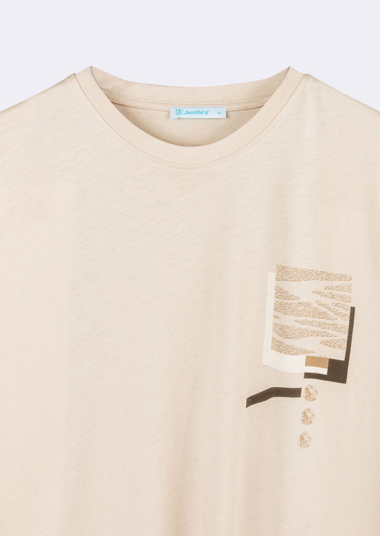 Beige Crew Neck T-shirt