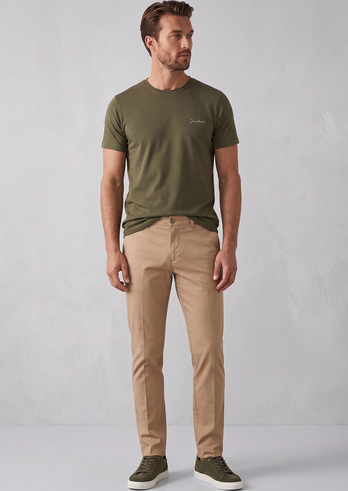 Khaki Crew Neck T-shirt