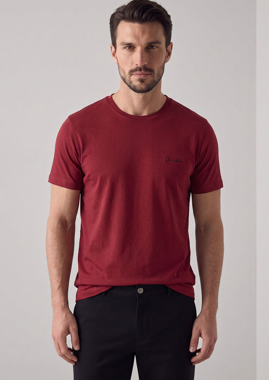 Burgundy Crew Neck T-shirt