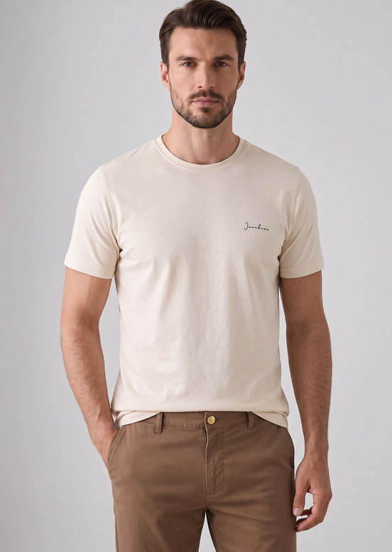 Light Beige Crew Neck T-shirt