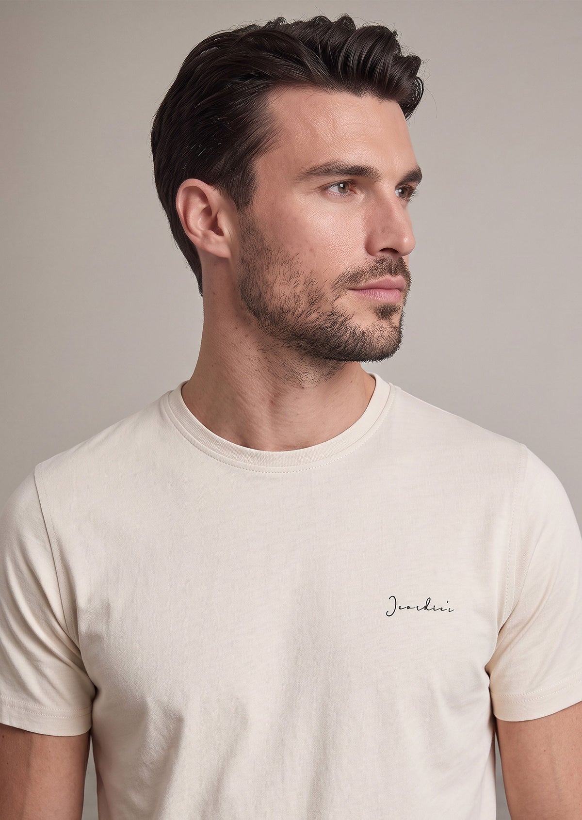 Light Beige Crew Neck T-shirt