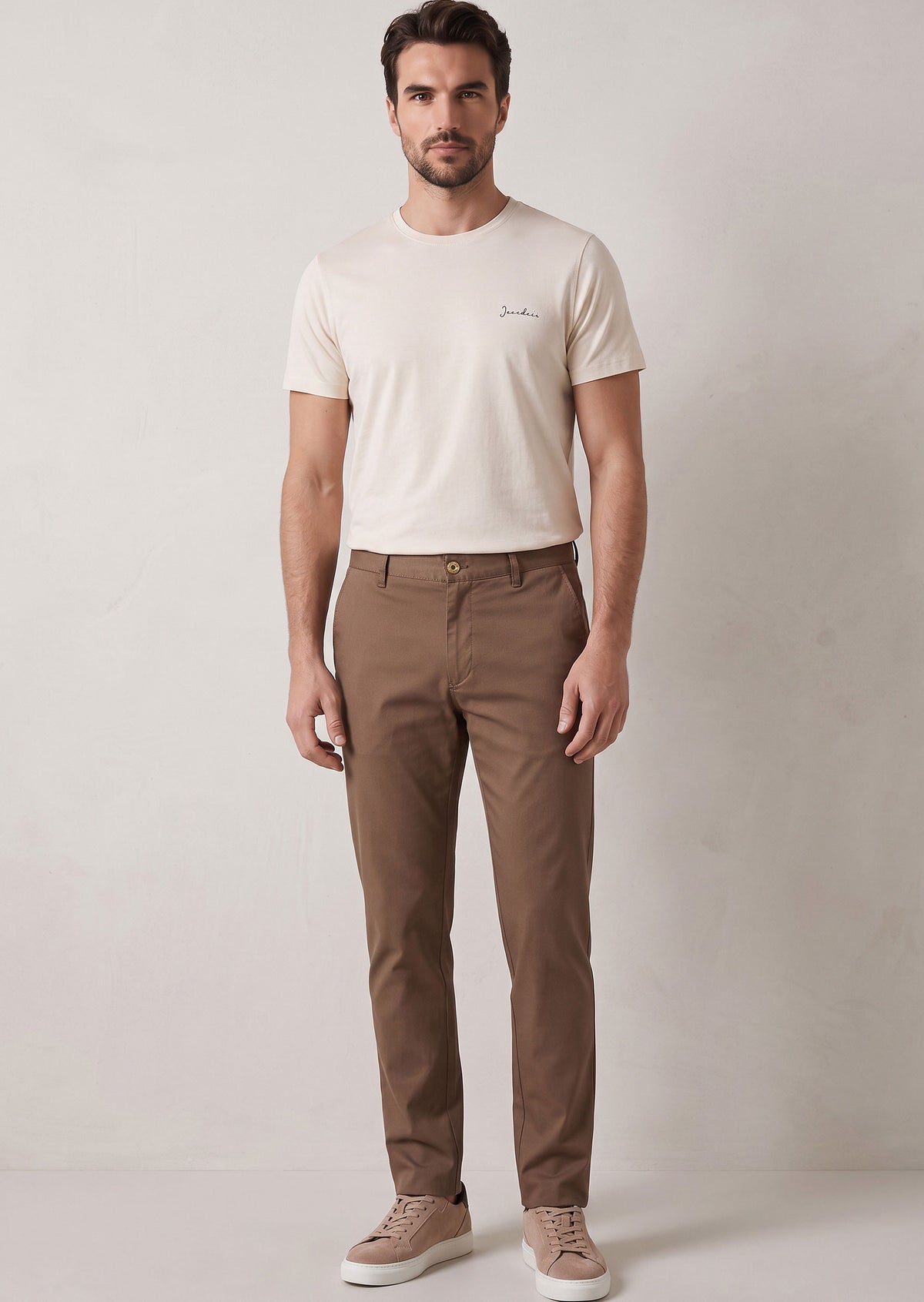Light Beige Crew Neck T-shirt