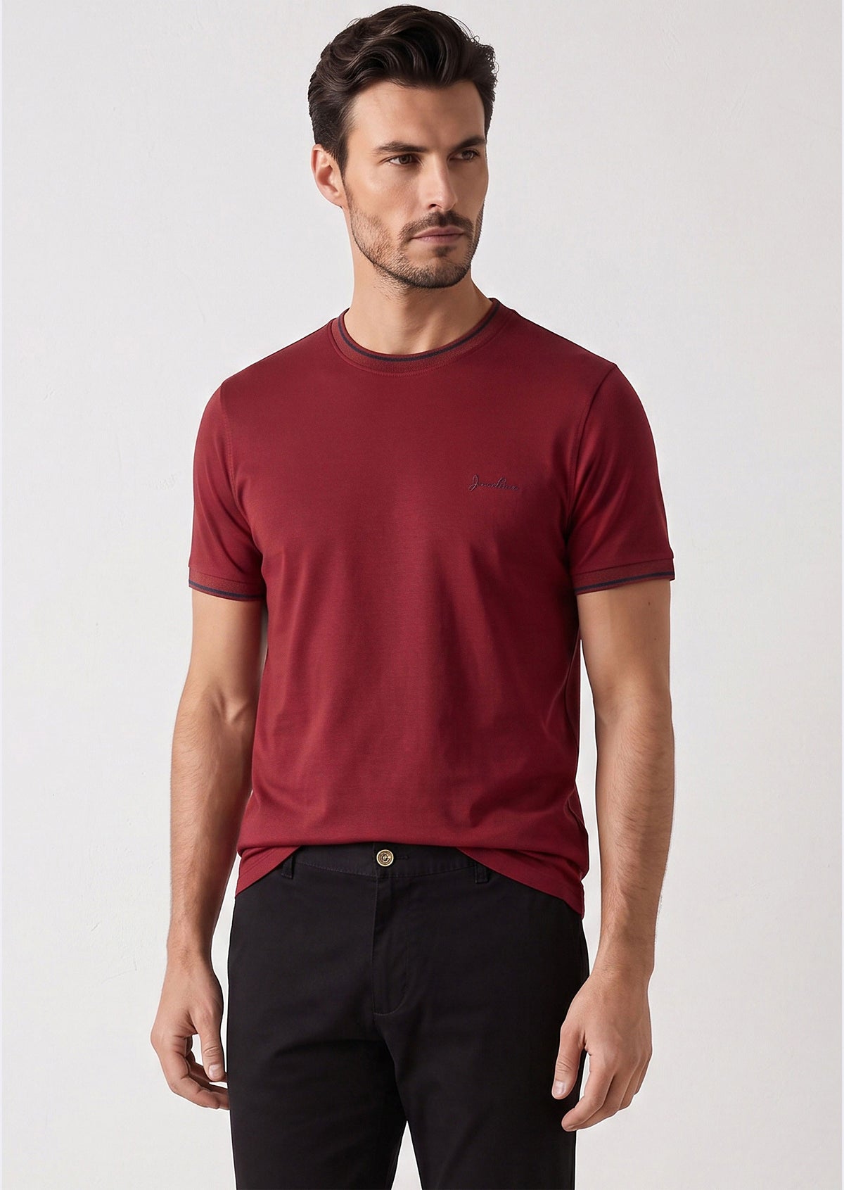 Burgundy Crew Neck T-shirt