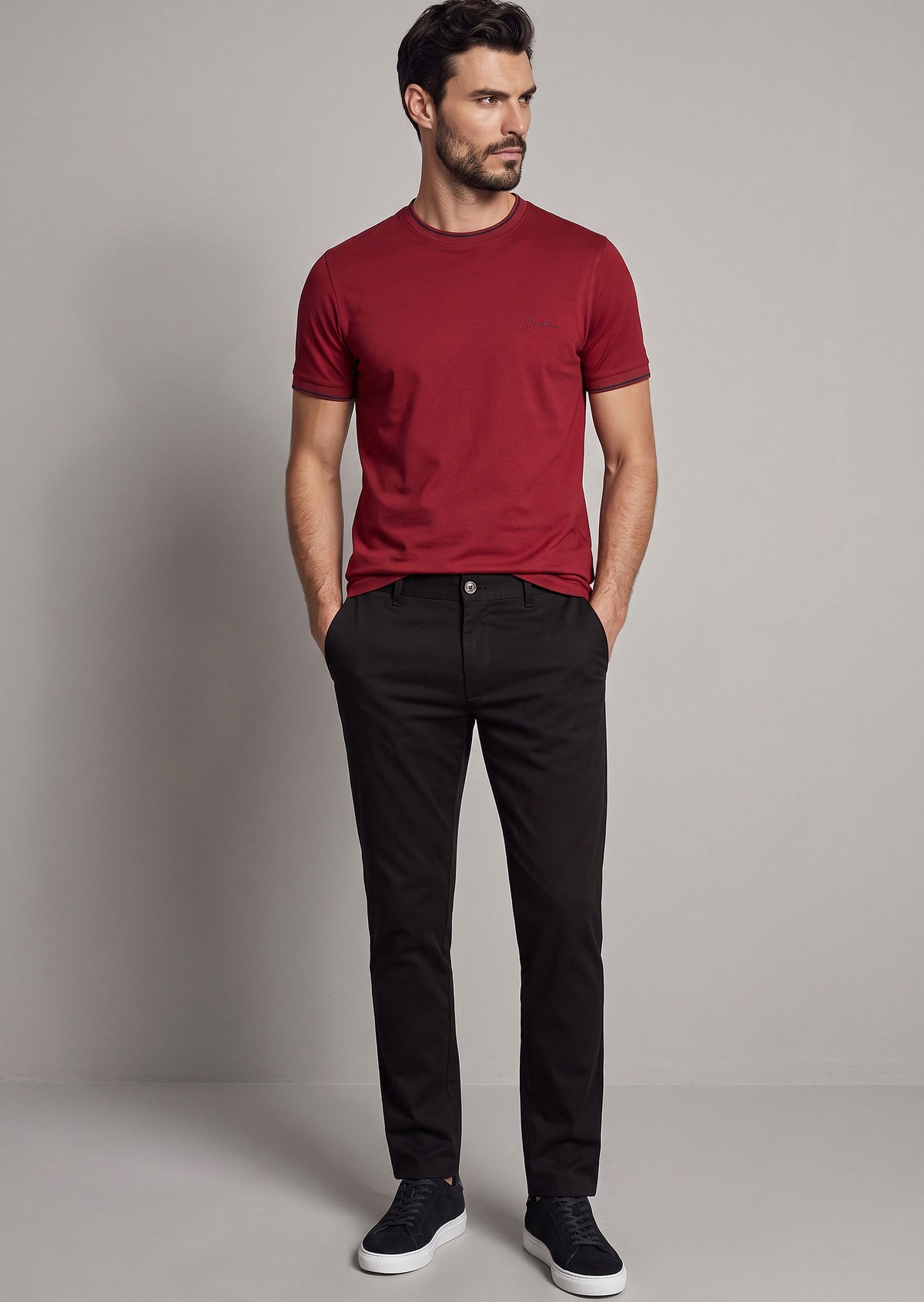 Burgundy Crew Neck T-shirt