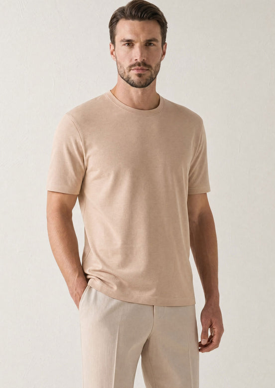 Beige Crew Neck T-shirt