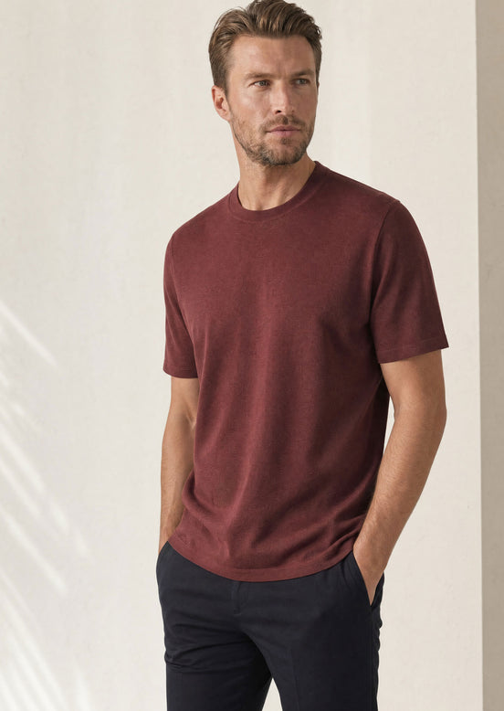 Burgundy Crew Neck T-shirt